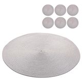 Jogo Americano 6 Lugares Redondo Sousplat Mesa Posta 38cm