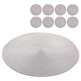Jogo Americano 8 Lugares Redondo Sousplat Mesa Posta 38cm