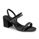 Sandália Salto Bloco Strass Dakota Y6875 Feminina