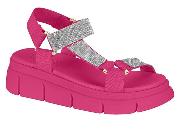 Sandália Papete Strass Moleca 5483109 Feminina