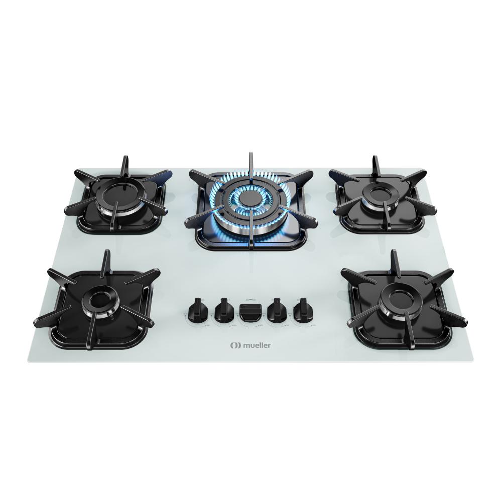 Fogão Cooktop Gás Mueller 5 Bocas Tripla Chama Bivolt Branco