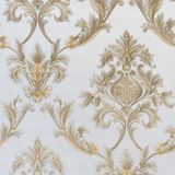 Papel de parede Damask Off White e Dourado