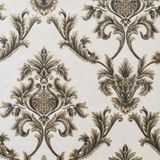 Papel de parede Damask Off White Dourado e Preto