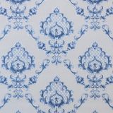 Papel de parede Damask Off White com Azul