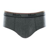 Cueca Slip Mash Masculina Cotton Algodão Elástico Cinza Mescla Grafite P