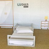 Cama Infantil Fortaleza Baixa Corda Cinza Prata Fina
