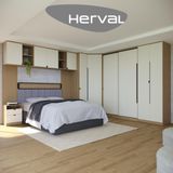 Guarda-roupa Para Casal Modulado Herval Viel, Com Cabeceira Queen, Off White
