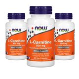 L Carnitina Carnitine 500mg Now Foods 60 Cápsulas Vegana 3un