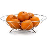 Fruteira Simples Metal Cromado - Fruteira De Mesa - Estilosa Cromada Design Lindo Cromado - Aramado - Panami
