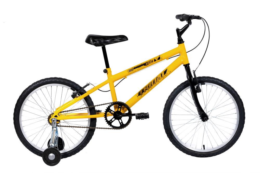 Bicicleta Aro 20 Infantil Mtb Boy Com Roda Lateral - Amarelo