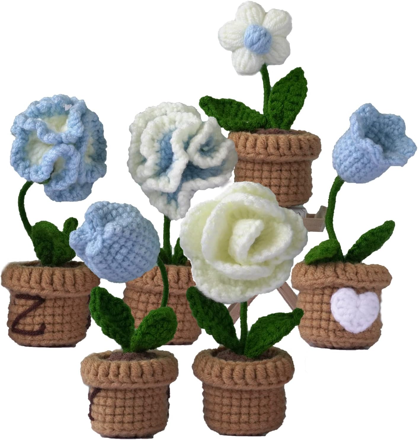 Kit De Crochê Para Iniciantes 6 Pcs Kit De Flores Em Vaso Para Begi