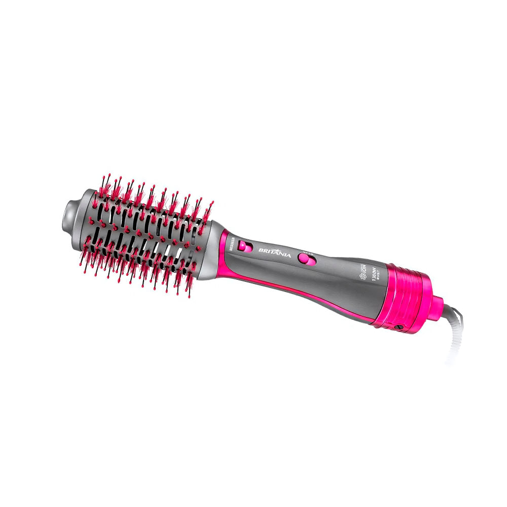 Escova Secadora Britânia Bes26sr 4 Em 1 1300w Prata E Rosa Bivolt