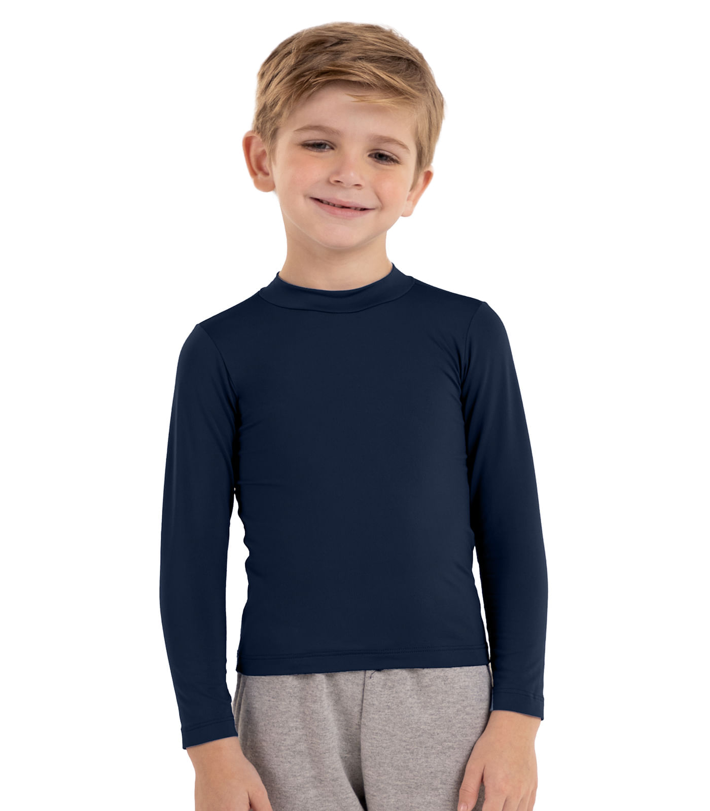 Blusa Térmica Manga Longa Infantil Gilzer Azul 4