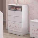 Cômoda De Bebê 2 Gavetas 1 Porta Kids Móveis Serpil Branco/rosa