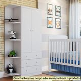 Prateleira Externa Canoira Para Guarda Roupa Luna/smim Em Mdf Móveis Peroba Branco Brilho