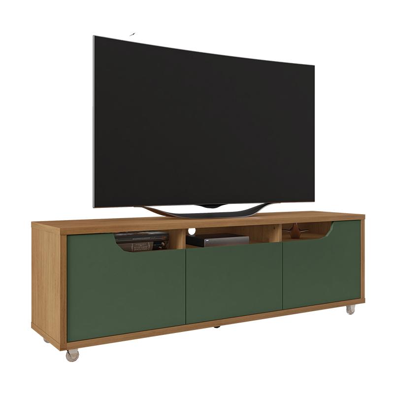 Rack Jersey 160 Para Tv 60 Pol Sala 1 Gaveta E 2 Portas Cedro/verde Oliva