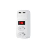 Adaptador Intelbras, Carregador De 2 Tomadas E 2 Usb, Branco - Eac-202 Intelbras