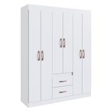 Guarda-roupas 6 Portas 2 Gavetas Multimóveis Cr35115 Branco