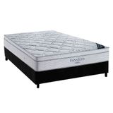 Cama Box Casal Colchao Molas Ortobom Superpocket Freedom Box Universal Crc Camurca Black 138x188
