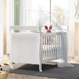 Berço Mini Cama 100% Mdf Com Colchão Slim Branco