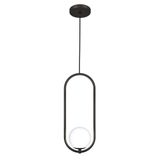 Luminária Pendente Teto Lustre Arco Globo Vidro Quarto Preto