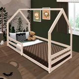 Cama Casinha Solteiro Madeira Maciça Naturale Juninho Shop Jm