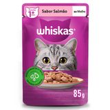 Ração Úmida Whiskas Sachê Salmão ao Molho para Gatos Adultos 85 g