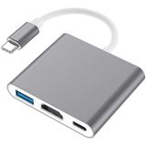 Adaptador Usb 3 Em 1 Multiporta Com Usb, Hdmi E Usb-c