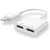 Adaptador 2 Em 1 Lightning Fone E Carregador