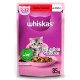 Ração Úmida Whiskas Sachê Carne ao Molho para Gatos Filhotes 85 g