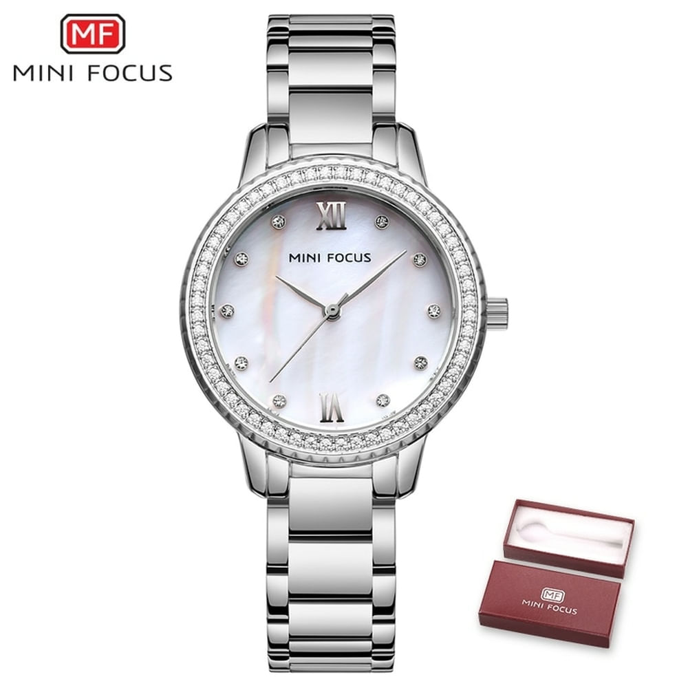 Relógio Feminino Mini Focus Mf0226l À Prova D&#39;água Prata