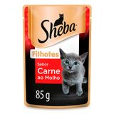 Ração Úmida Sheba Sachê Cortes Selecionados Sabor Carne ao Molho para Gatos Filhotes 85 g