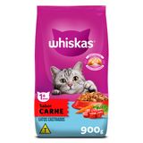 Ração Whiskas Sabor Carne para Gatos Adultos Castrados com 900 g