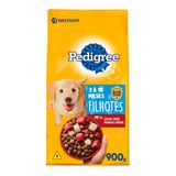 Ração Pedigree Dry Filhote sabor Carne, Frango e Cerais 900 g