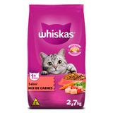 Ração Whiskas Sabor Mix de Carnes para Gatos Adultos com 2,7 kg