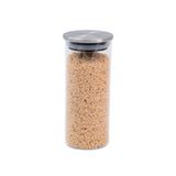 Pote 450ml De Vidro Com Tampa De Inox Circular Mantimento - Oikos