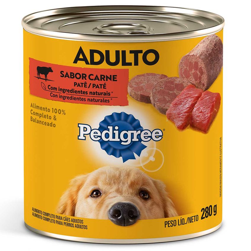 Ração Úmida Pedigree Lata Patê de Carne para Cães Adultos 280 g - imagem 2