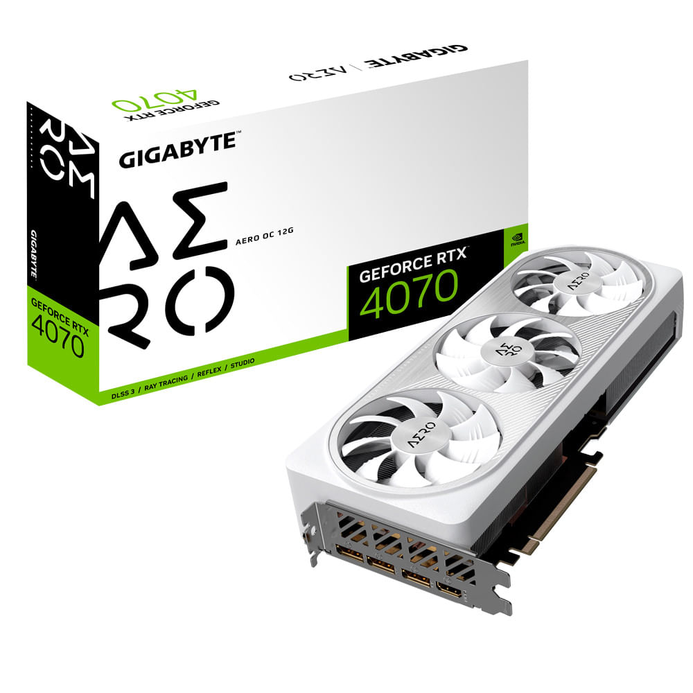 Placa De Vídeo Gigabyte Geforce Rtx 4070 Aero Oc 12gb Gddr6x 192 Bits