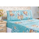 Conjunto De Lencol Casal King Size Naturale Floral 04 Peças 200 Fios