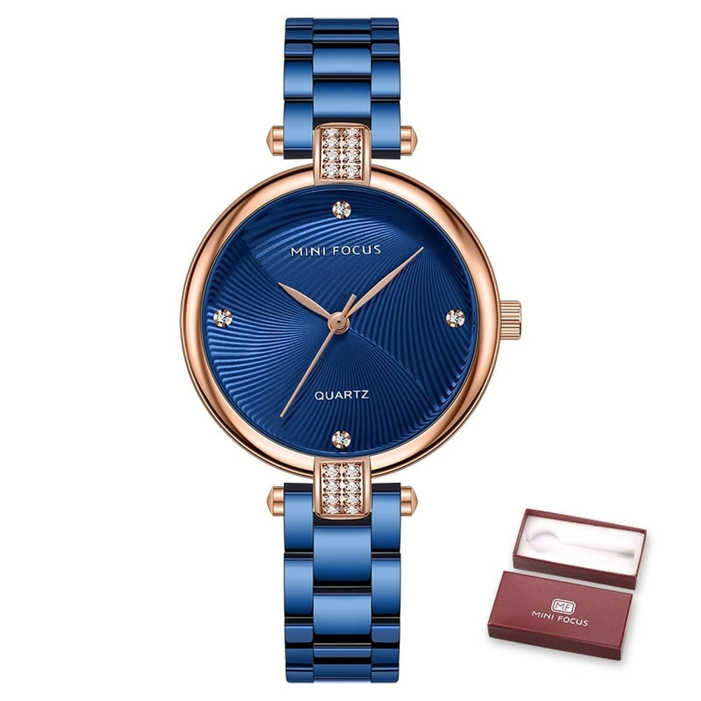 Relógio Feminino Mini Focus Mf0310l À Prova D&#39;água Azul