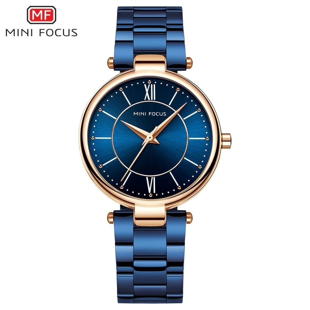 Relógio Feminino Mini Focus Mf0189l À Prova D&#39;água Azul