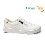 Tênis Casual Slip On Calce Fácil Com Ziper Branco Kolosh C3008 - Feminino