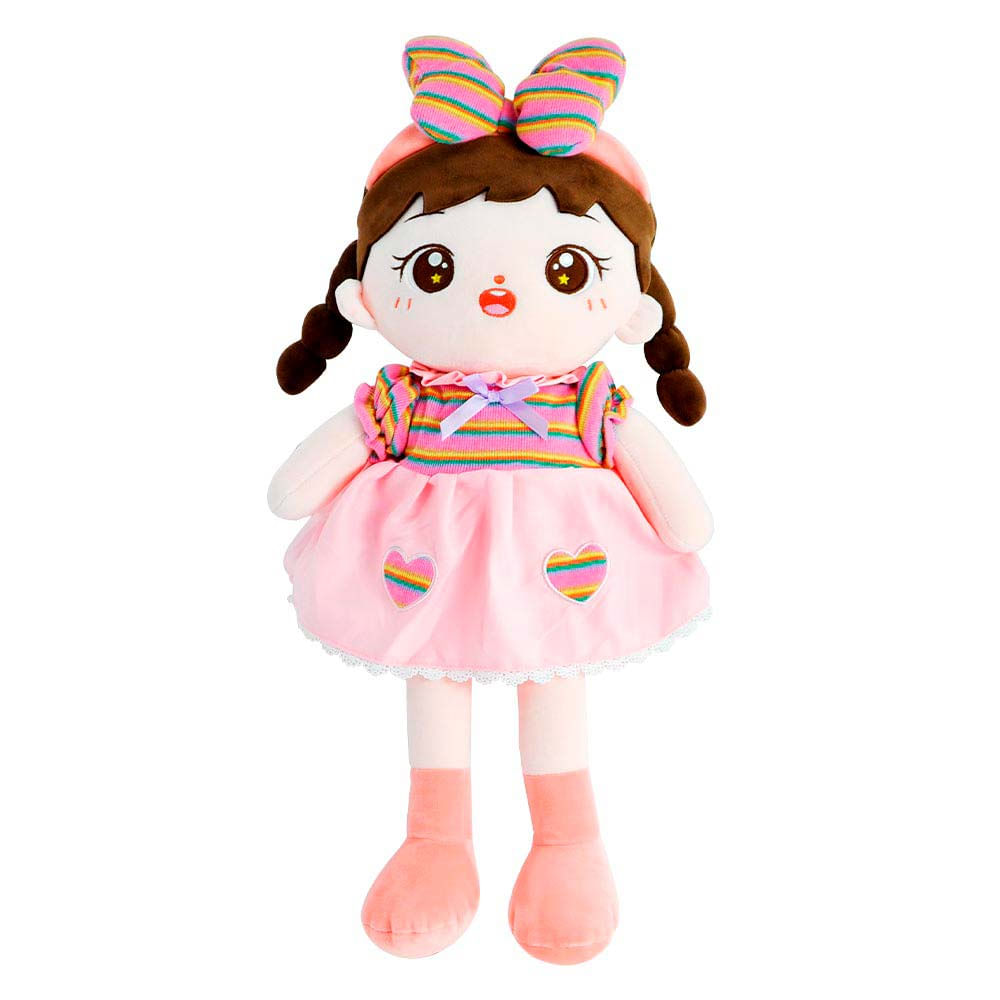 Pelucia Infantil Amigos Do Coracao Boneca Lili Rosa Dm Toys