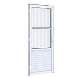 Porta de Giro com Postigo Grade Riobras Alumínio  215cmx85cm Branco