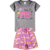 Pijama Verão Infantil Feminino Kappes Cinza 12