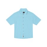 Camisa Masculina De Bolinha Viscose Dobby Diametro Azul M