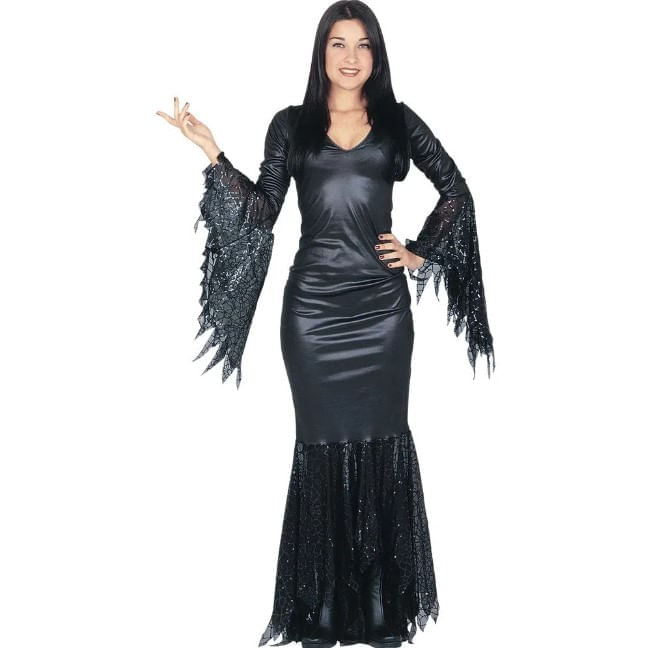 Fantasia Morticia Luxo Adulto - Halloween Pp