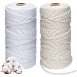 2 Rolo X 2 Cor Corda De Algodão 3mm Corda De Macrame Natural Com Caixa De Armazenamento Requintado 100m / Roll Macrame Rope Twine For Wall