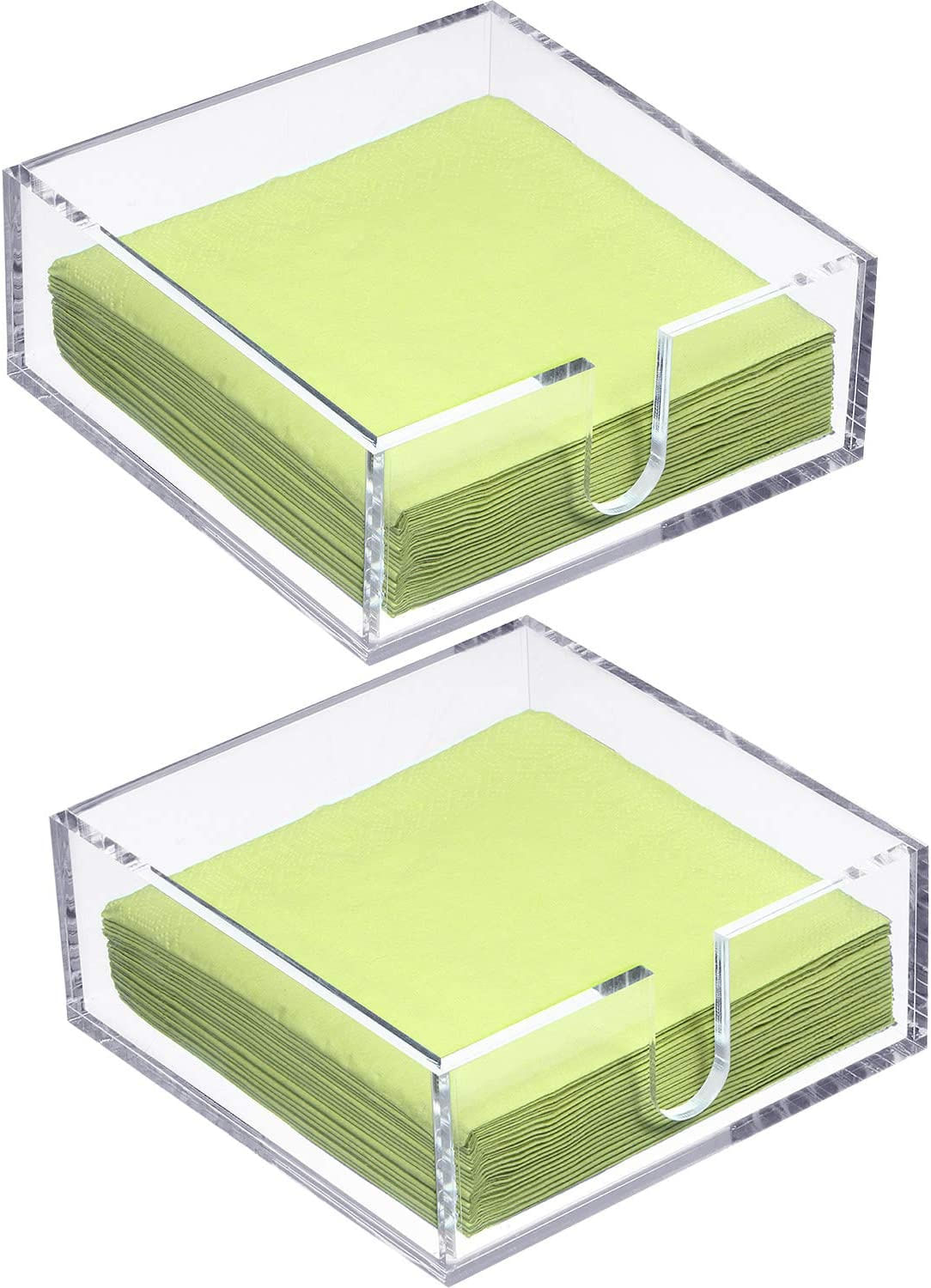 2 Peças Porta Guardanapo De Coquetel Acrílico Portaguardanapos Claros