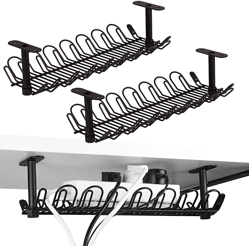Bandejas De Armazenamento Organizador De Cabos De Metal Pesado De 2 Pacotes Para Escritórios E Cozinhas 355cm